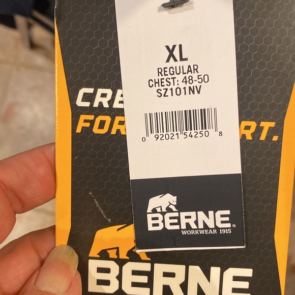 Berne Workwear Mens Jacket  Hooded Full Zip Front Pockets XL - Picture 9 of 9